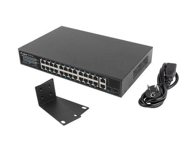 Lanberg RSFE-24P-2C-360 - Switch - unmanaged - 24 x 10/100 (PoE+)