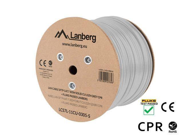 LANBERG Verlegekabel CAT.7 SFTP 305m LSZH Kupfer Fluke gr Multimedia-Technik Cat7 Kabel Netzwerk