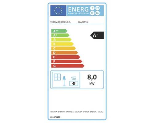 Festbrennstoffherd Thermorossi Klaretta Evo 8,2 kW Easy schwarz mit Backofen rechts und Gusseisen-Kochfeld