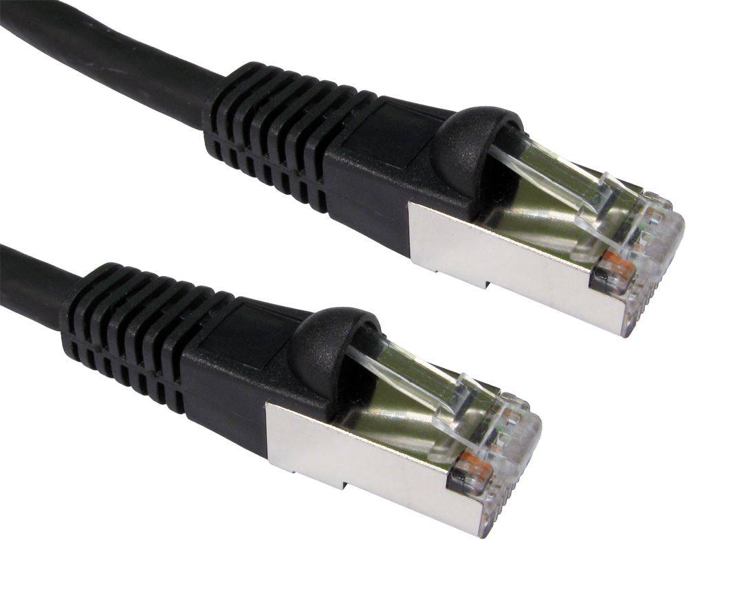 Cables Direct 0.5m CAT6a, M - M, 0,5 m, Cat6a, S/FTP (S-STP), RJ-45, RJ-45, Schwarz