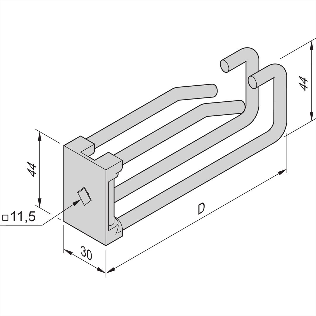 SCHROFF Doppel-Stahlkabelöse - DOP.KABELOESEN SET(110MM)5ST 19 Schränke &amp, Ausbauteile
