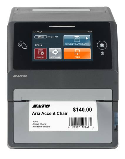 SATO CT4-LX - Direkt Wärme/Wärmeübertragung - POS-Drucker - 203 x 203 DPI - 8 ips - 0.08 - 0.19 µm - 12,8 cm