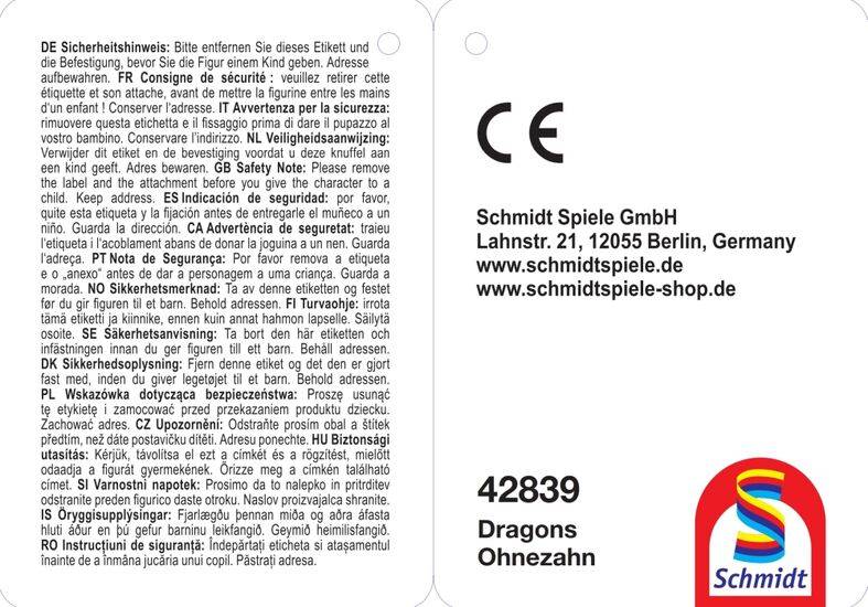 Schmidt Spiele Ohnezahn, glücklich, 18 cm, Spielzeug-Drachen