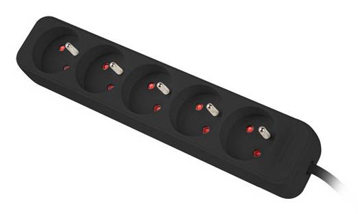 LANBERG Steckdosenleiste 1m UPS 5x 230V FRANZOES. ST. sw Multimedia-Technik Steckdosenleisten