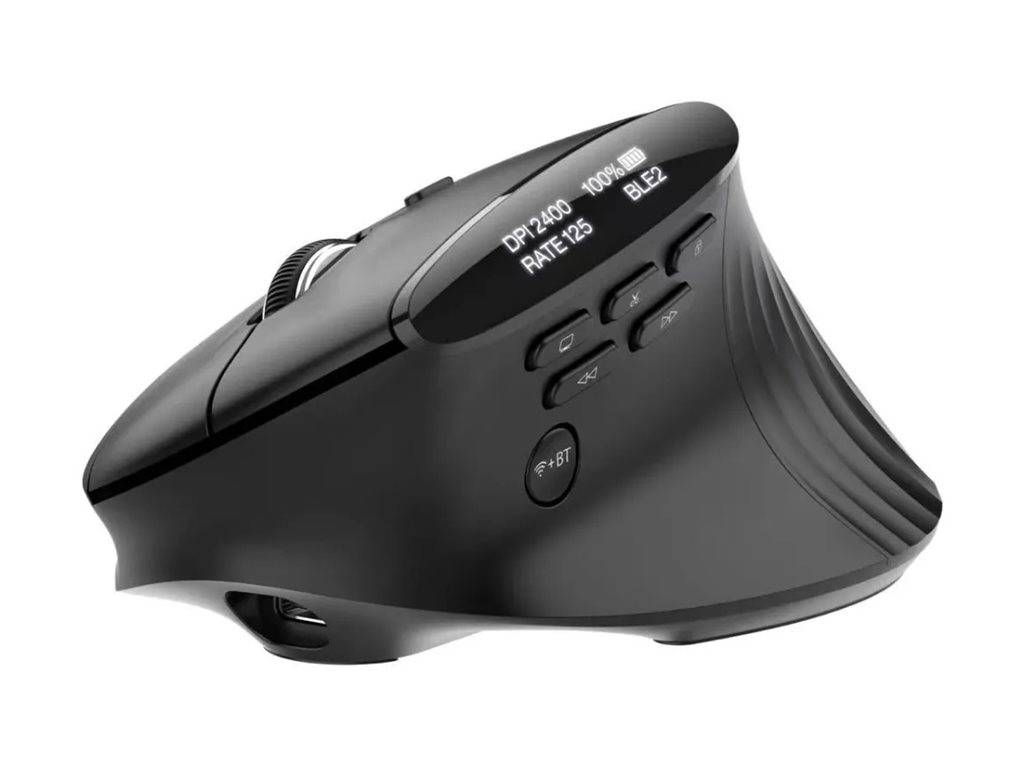 Acer Smart Fit - Maus - vertikal - ergonomisch - Laser - 10 Tasten - kabellos - 2.4 GHz, Bluetooth 5