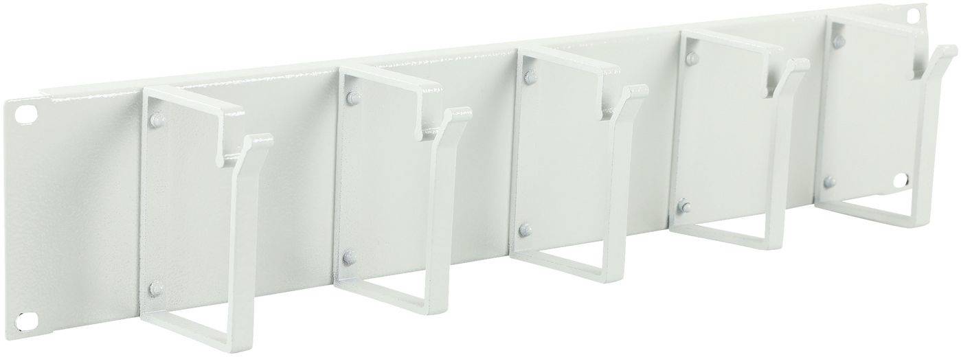 by Logon - Rack-Kabelorganizer (horizontal / vertikal) - 5 hooks - weiß, RAL 703