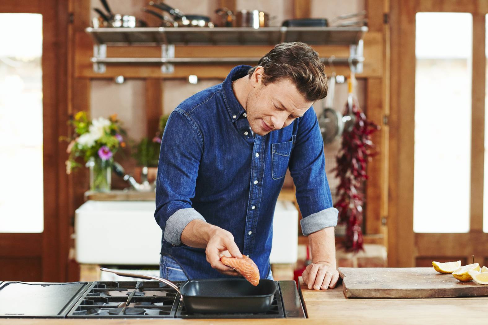 TEFAL Jamie Oliver E24541, 2,5 l, Quadratisch, Schwarz, Aluminium-Guss, Titan, Keramik, Gas,