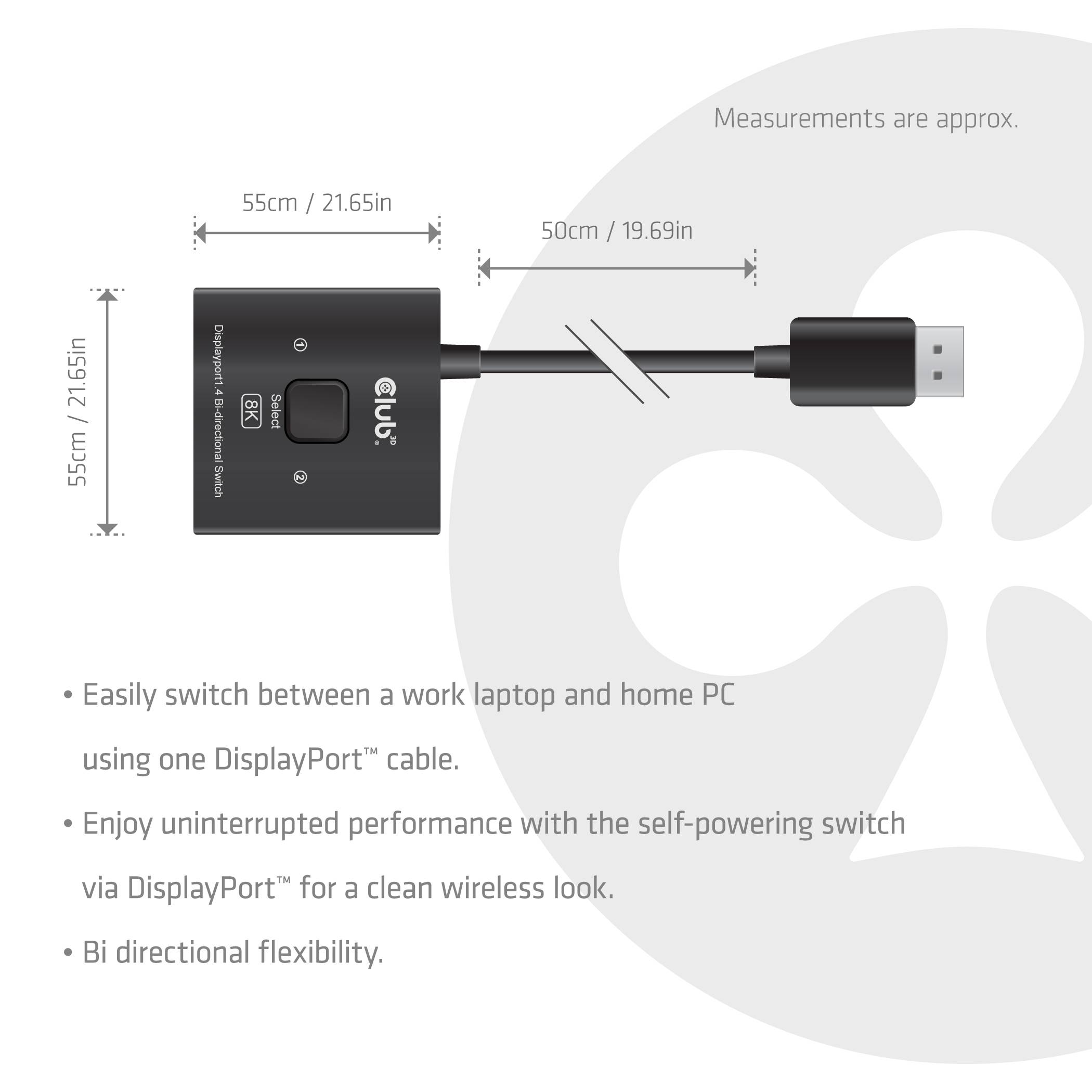 KVM Switch DisplayPort™ 2-in-1 bidirektionaler Switch *Club3D*