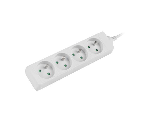 Lanberg PS0-04E-0150-W - 1,5 m - Drinnen - Typ E - Weiß - 4 AC-Ausgänge - 10 A