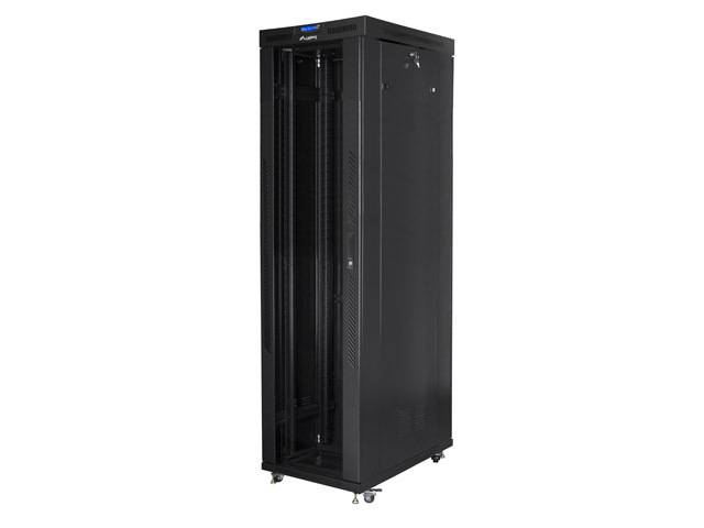 Lanberg Schrank Netzwerkschrank - mit 4 Lüfter, Display - Schwarz, RAL 9004 - 47U - 48.3 cm (19")