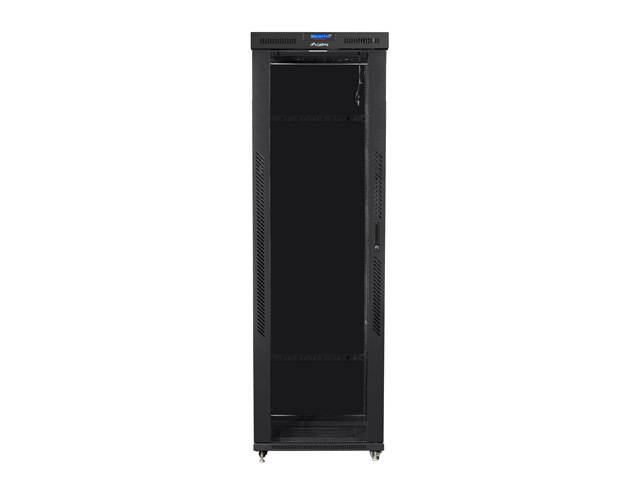Lanberg Schrank Netzwerkschrank - mit 4 Lüfter, Display - Schwarz, RAL 9004 - 47U - 48.3 cm (19")