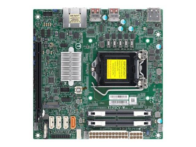 SUPERMICRO X12SCV-W - Motherboard - Mini-ITX - LGA1200-Sockel - W480E Chipsatz - 2 x 2.5 Gigabit LAN - Onboard-Grafik (C