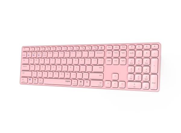 Rapoo E9800M Tastatur RF Wireless + Bluetooth QWERTZ Deutsch Pink (00220284)