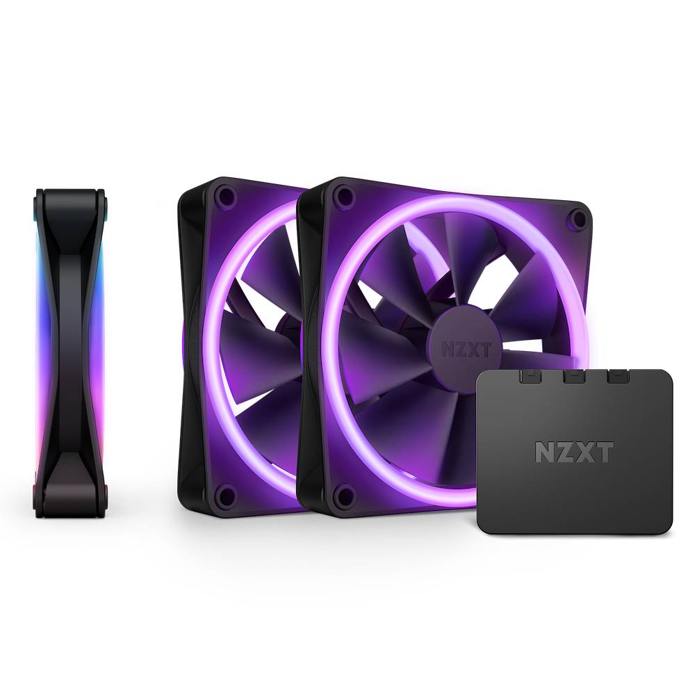 NZXT F Series F120 RGB DUO Triple Pack - Gehäuselüfter - 120 mm - Schwarz (Packung mit 3)