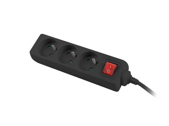 Lanberg Steckdosenleiste - Eingabe, Eingang power CEE 7/7 - Ausgangsanschlüsse: 3 (CEE 7/5)