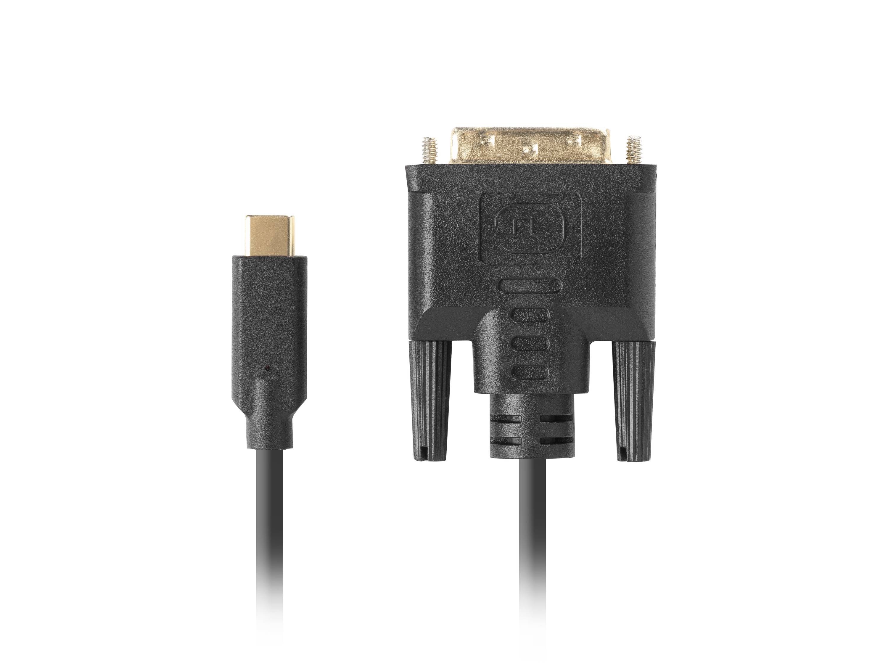 LANBERG USB-C(M)->DVI-D(24+1)(M) Kabel 3,0m schwarz Multimedia-Technik USB-Kabel - USB & Thunderbolt
