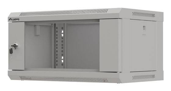 Lanberg WF03-5304-10S, Wandmontiertes Regal, 4U, 60 kg, Sperrschloss, Ablageschienen, 9,6 kg