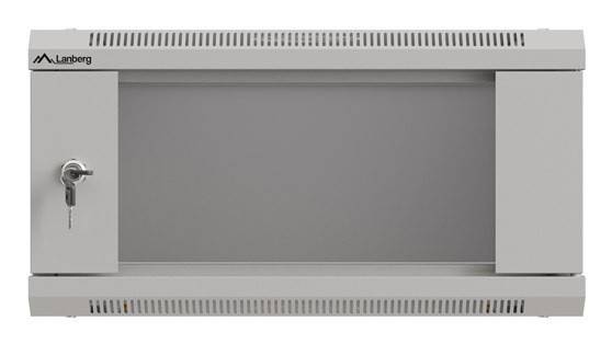 Lanberg WF03-5304-10S, Wandmontiertes Regal, 4U, 60 kg, Sperrschloss, Ablageschienen, 9,6 kg