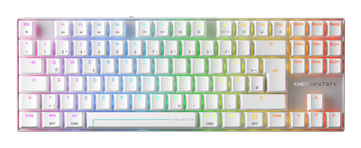 CHERRY XTRFY MX 8.2 Wireless Tastatur RGB DE MX Silb TKL 80% Eingabe / Ausgabe Mäuse &amp; Tastaturen