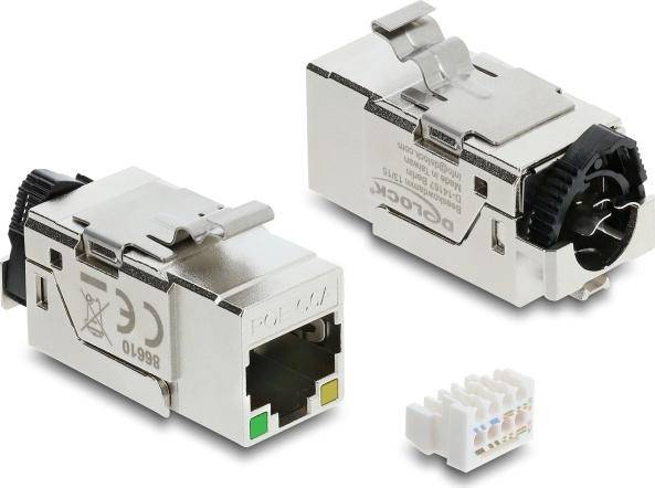 Delock Keystone Modul RJ45 Buchse Cat.6A STP mit PoE LED