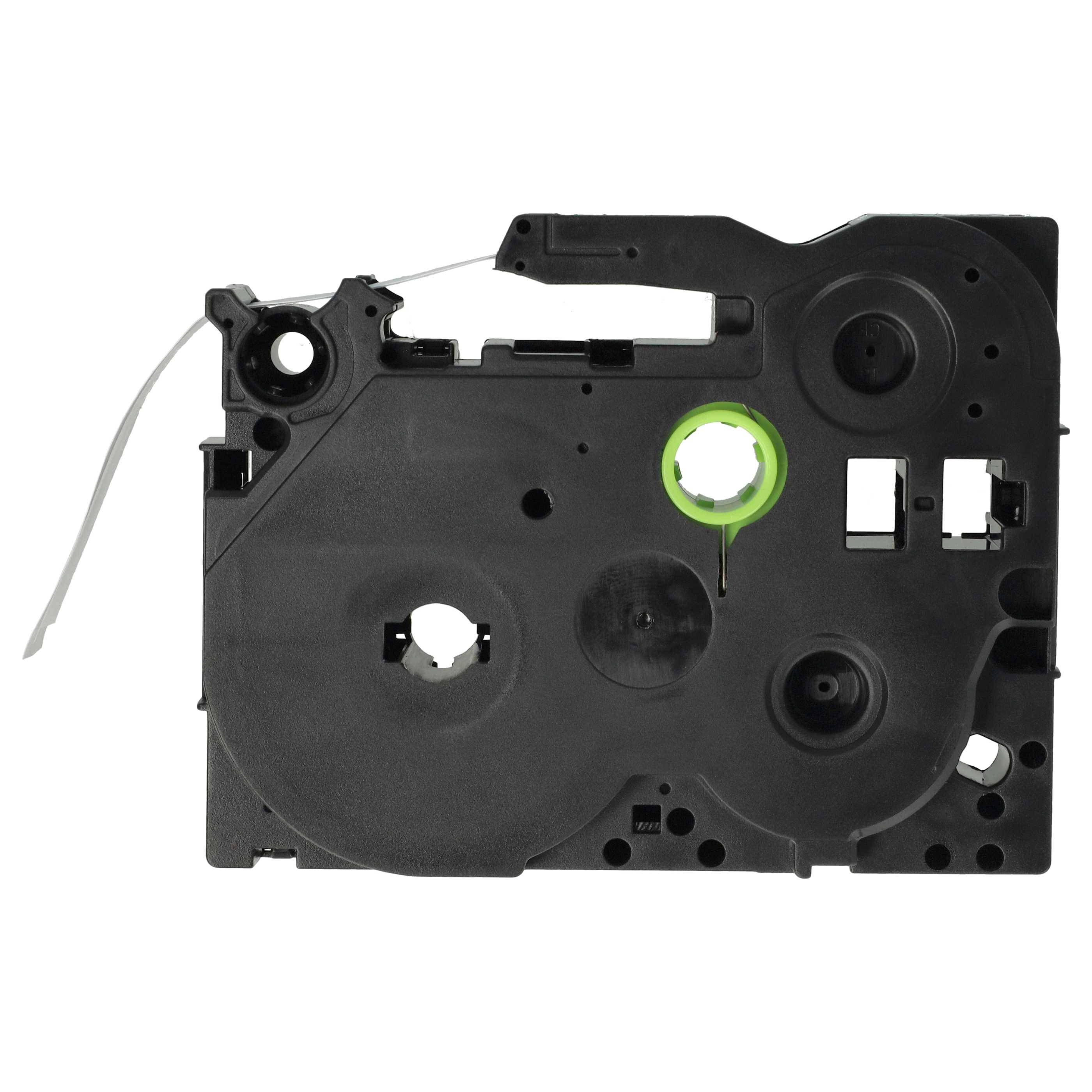 vhbw 5x Schablonenband 18 mm Ersatz für Brother ST-141, STE-141 für Beschriftungsgeräte - Weiß auf Transparent