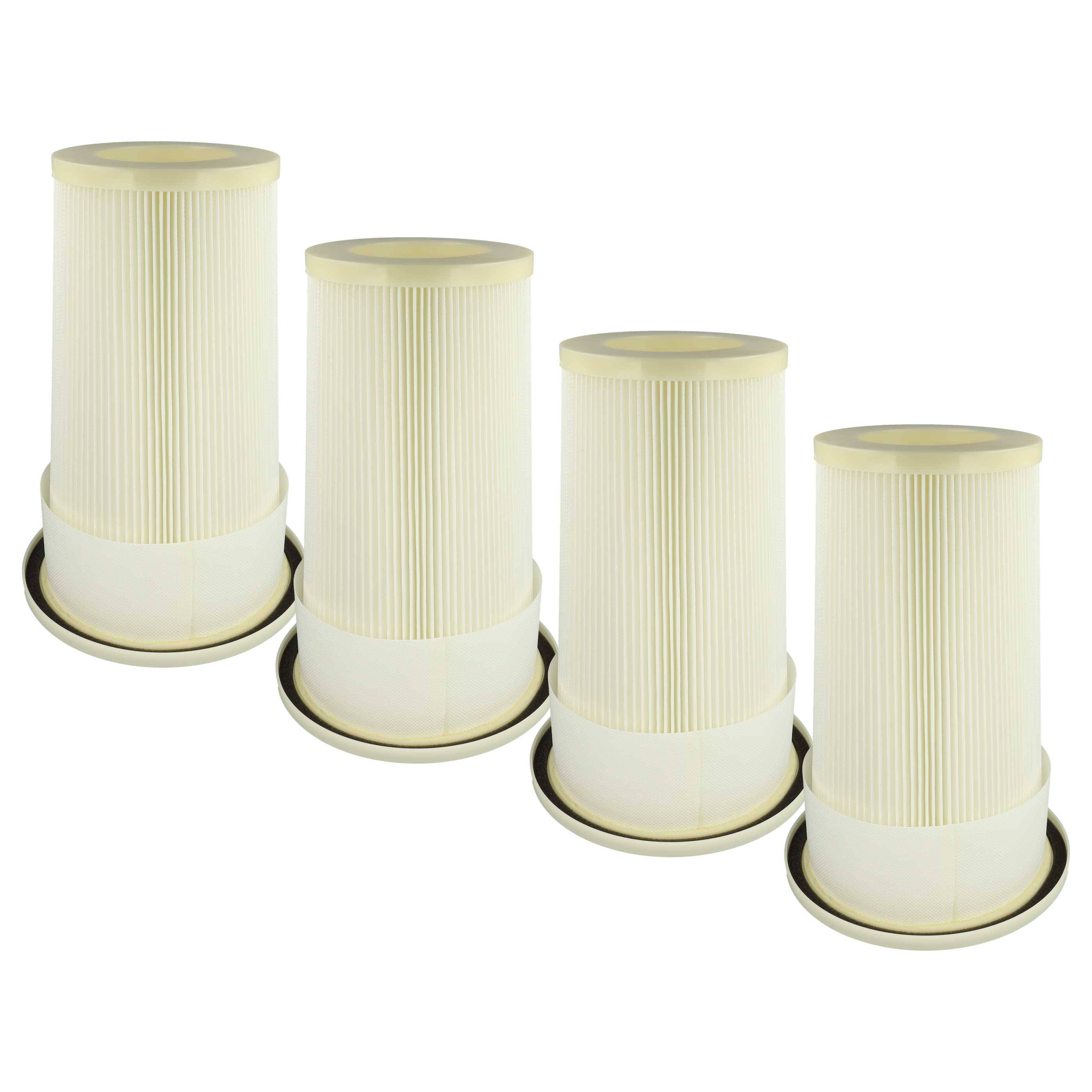 vhbw 4x Faltenfilter kompatibel mit Dustcontrol DC 2700c, 2700i, 2800, 1800, 2900 eco Staubsauger - Patronenfilter Weiß