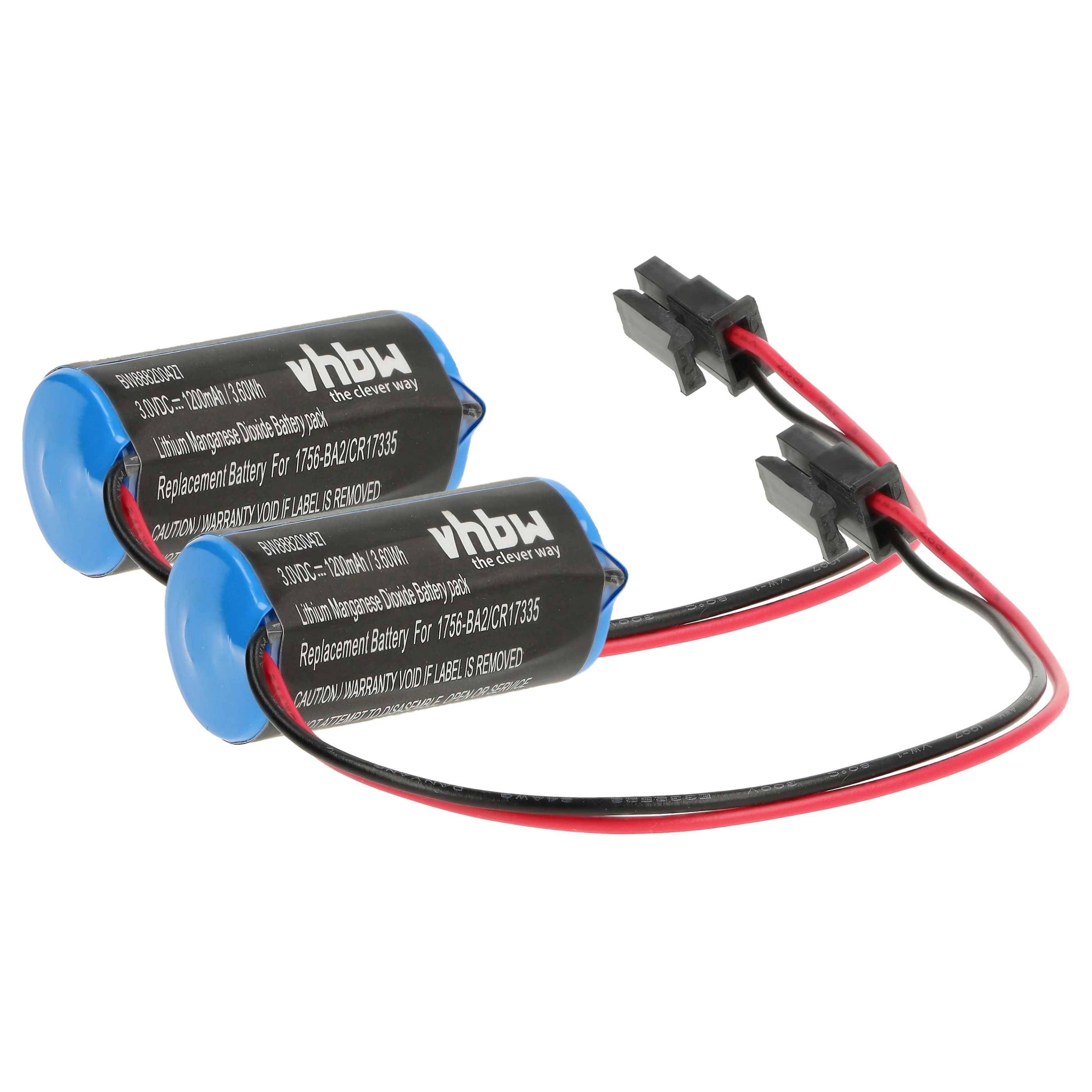 vhbw 2x Akku kompatibel mit Allen Bradley ControlLogix 5561, 1756-BA2, ControlLogix 5562 Steuereinheit (1200 mAh, 3 V