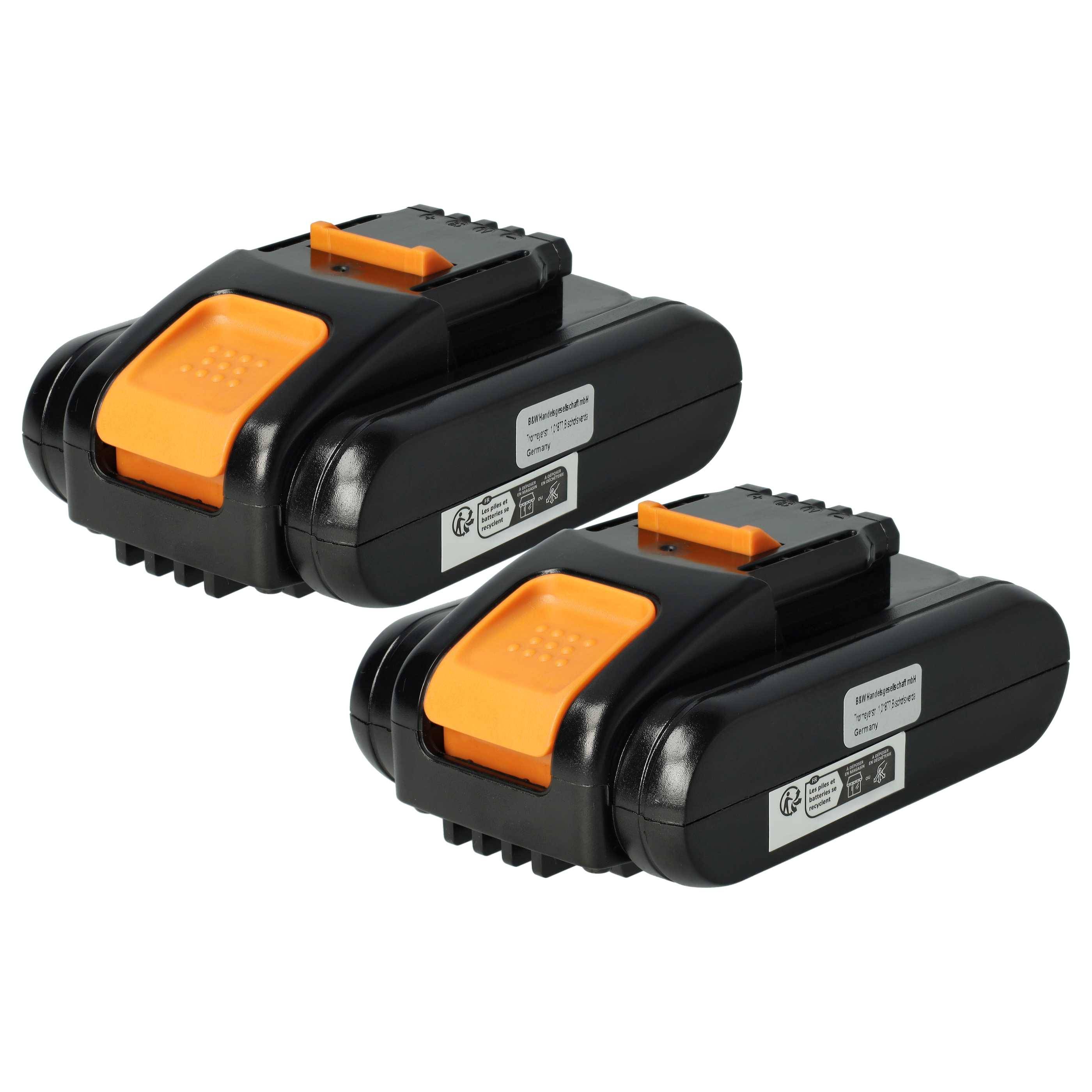 vhbw 2x Akku kompatibel mit Worx Landroid WG163E, WG163E.3, WG173E.9, WG184E, WG252E, WG284E, WG324E.9 Werkzeug (1500