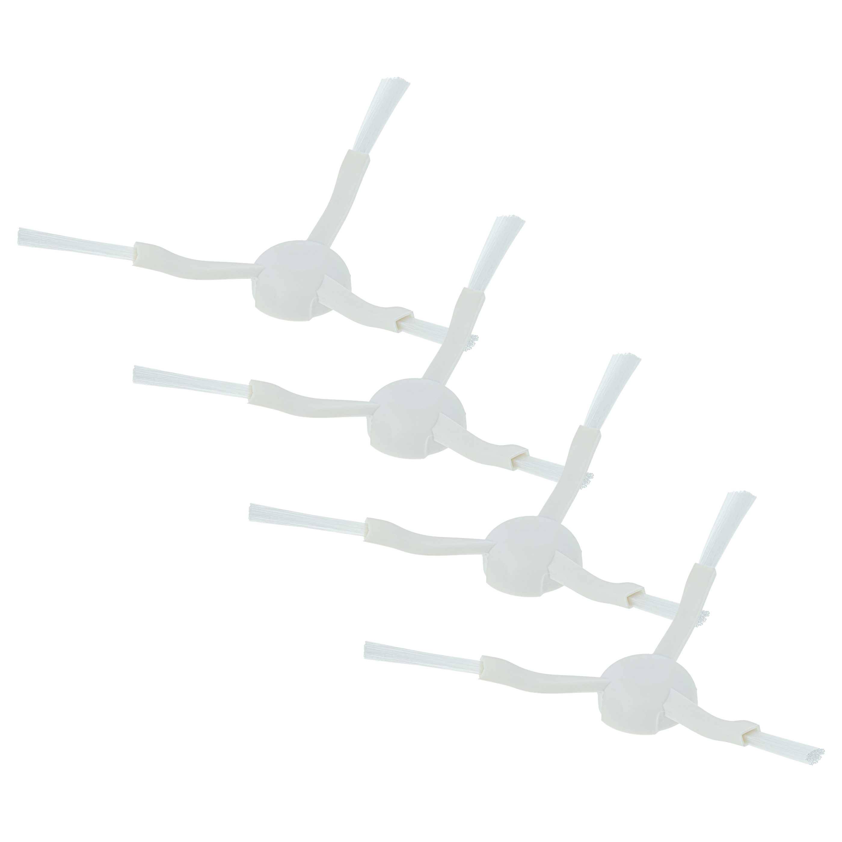vhbw 4x Seitenbürste kompatibel mit Xiaomi Mijia 1C, STYTJ01ZHM Saugroboter - Reinigungsbürsten Set, weiß