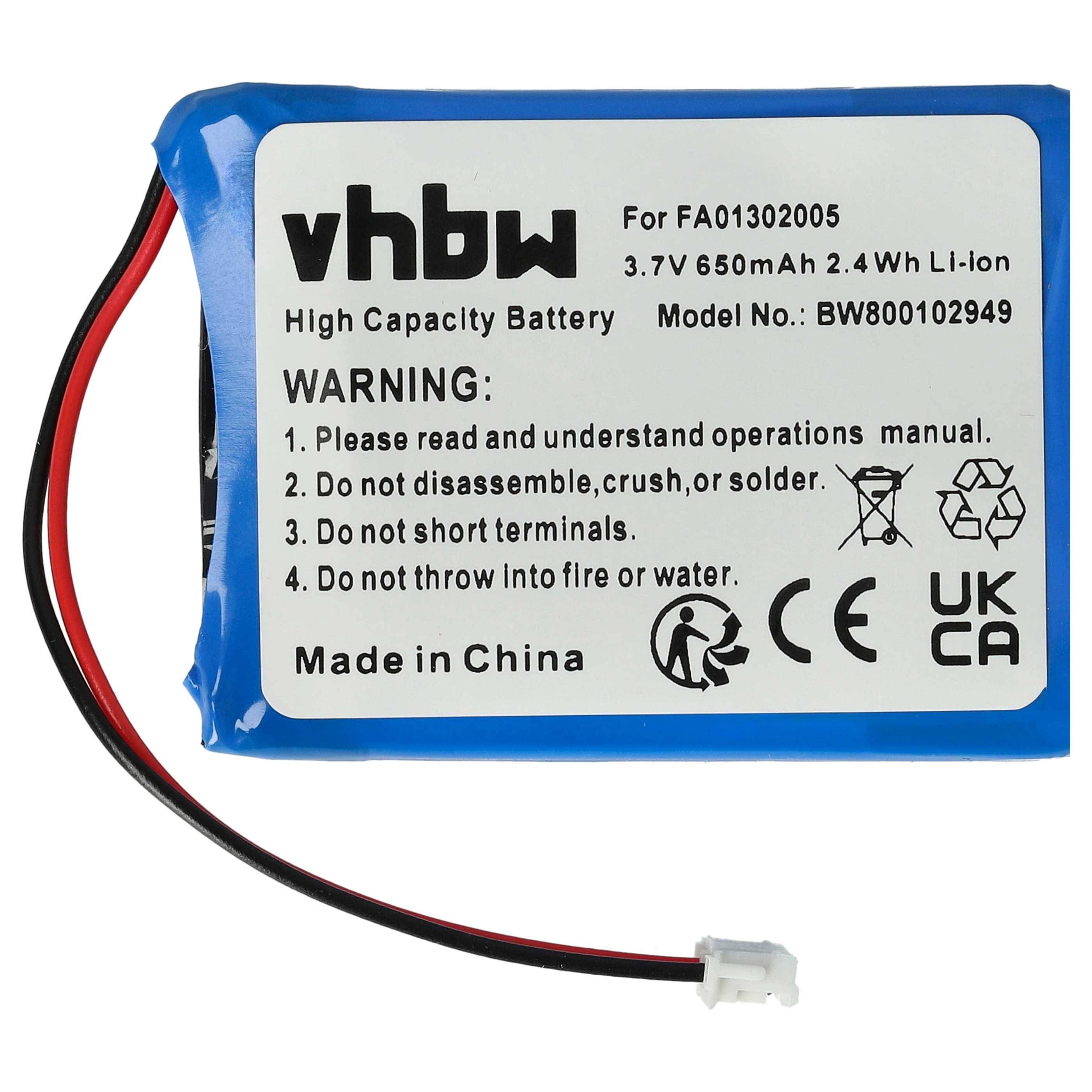 vhbw 5x Akku kompatibel mit Aastra 660177/R1C, 660177 schnurlos Festnetz Telefon (650 mAh, 3,7 V, Li-Ion)