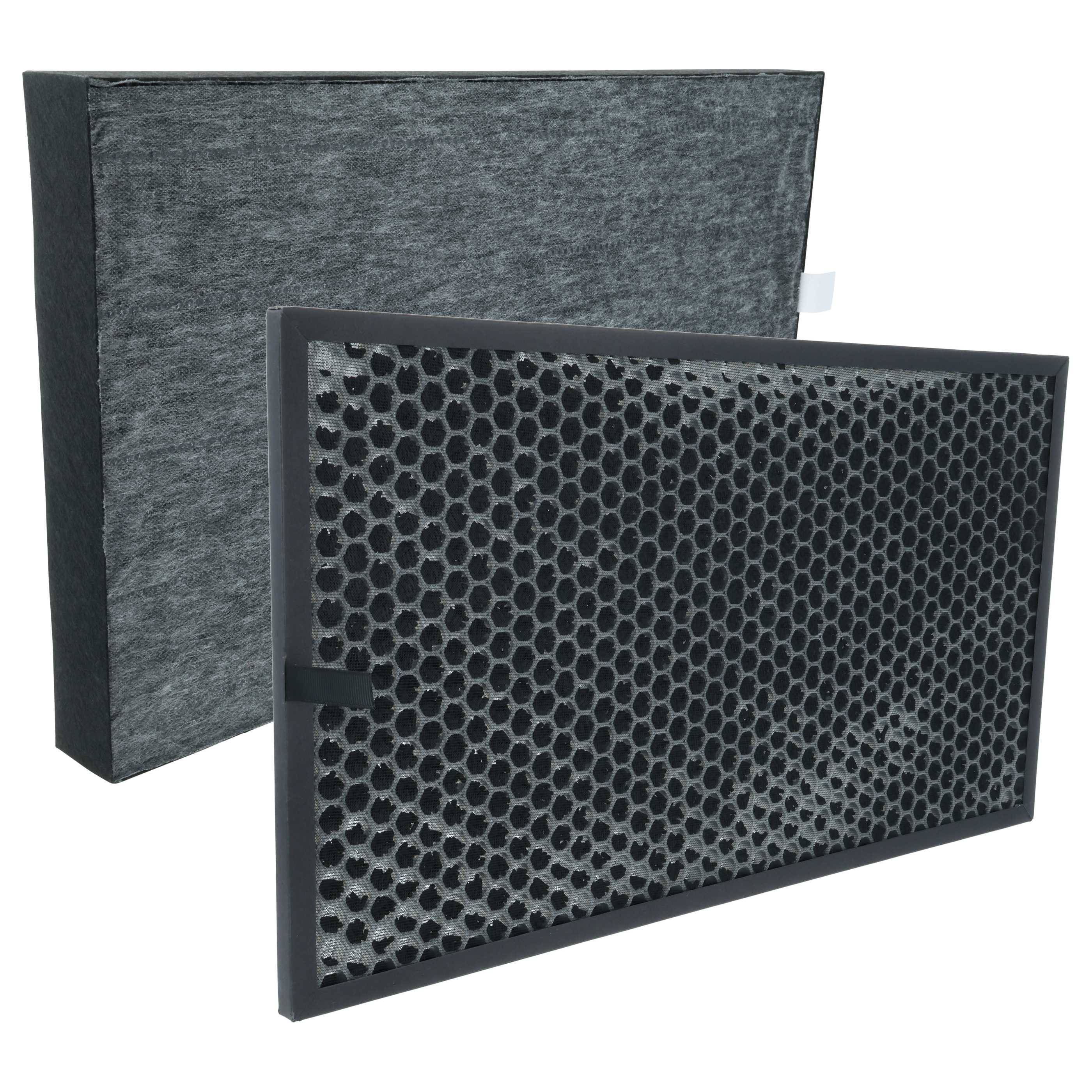 vhbw 2-teiliges Filter-Set Ersatz für Sharp FZ-C100DFE, FZ-C100MFE, FZ-C100DFU für Luftreiniger - Aktivkohlefilter