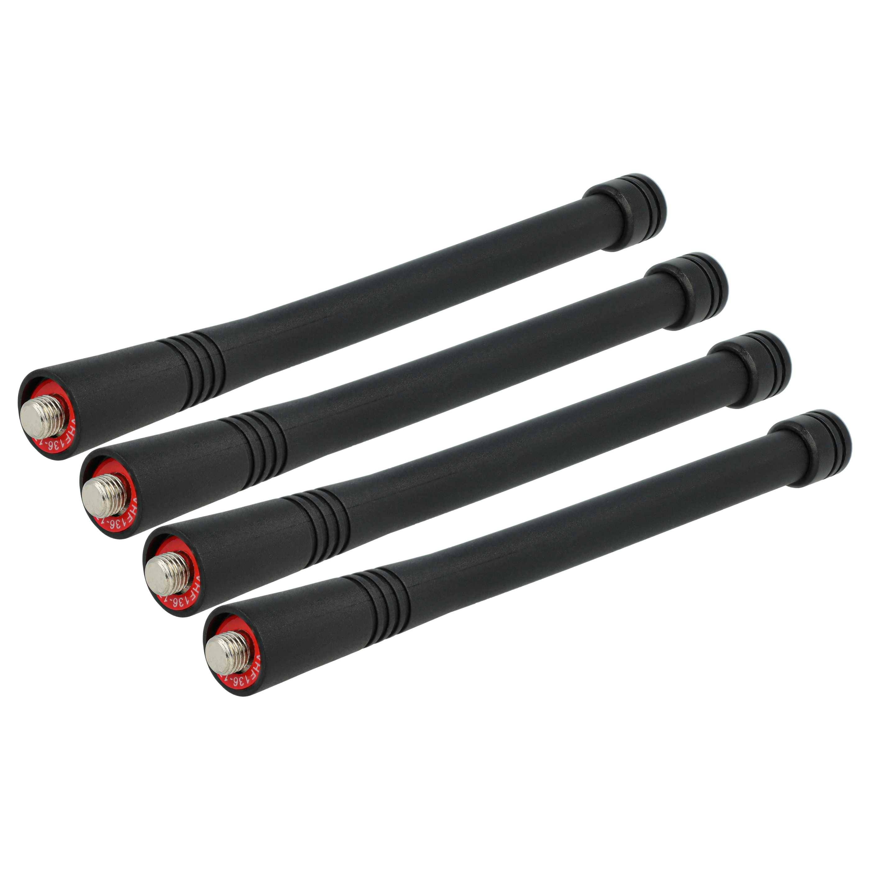 vhbw 4x Antenne Ersatz für Motorola NAE6522AR, PMAE4003A für Funkgerät - 15,5 cm Schwarz