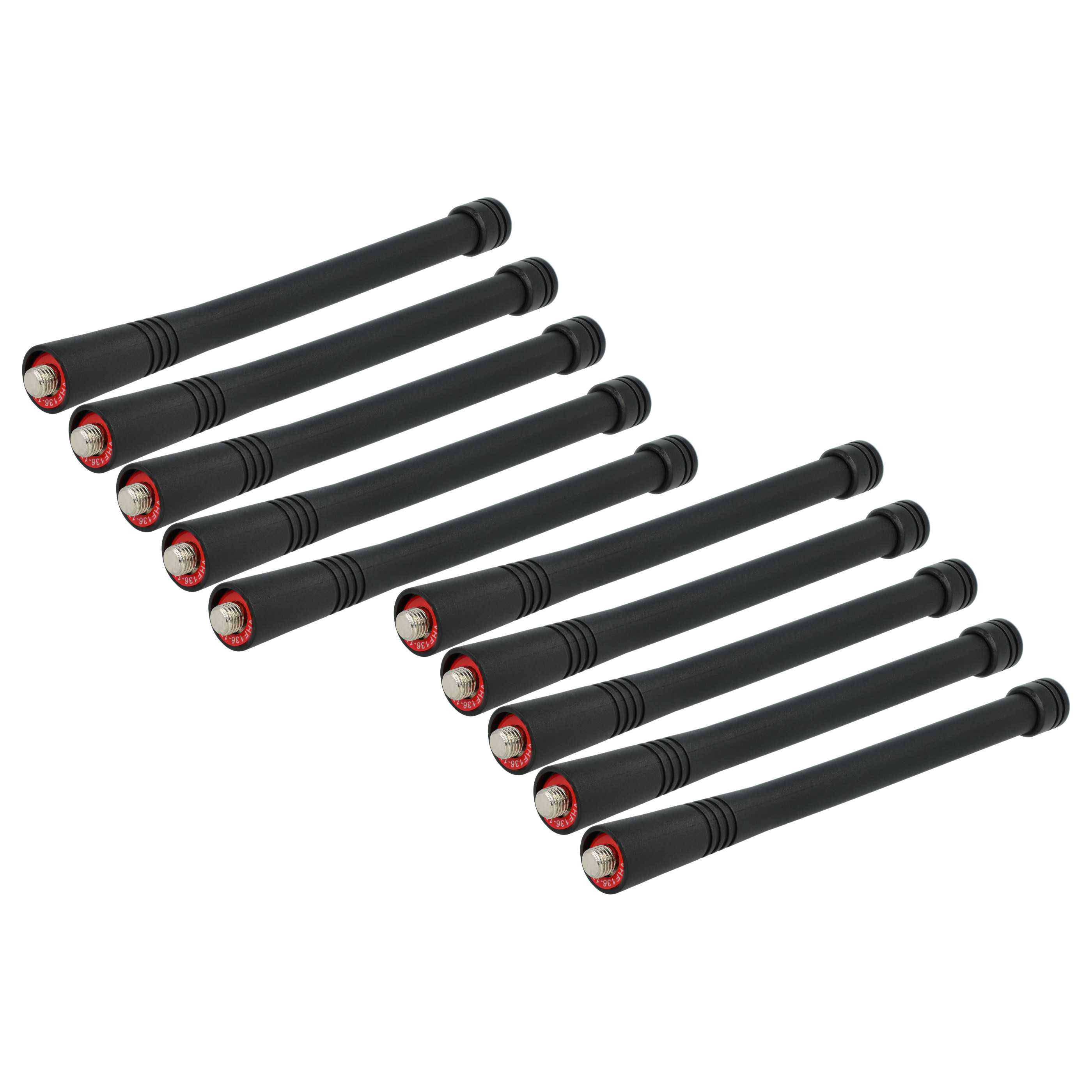 vhbw 10x Antenne Ersatz für Motorola NAE6522AR, PMAE4003A für Funkgerät - 15,5 cm Schwarz