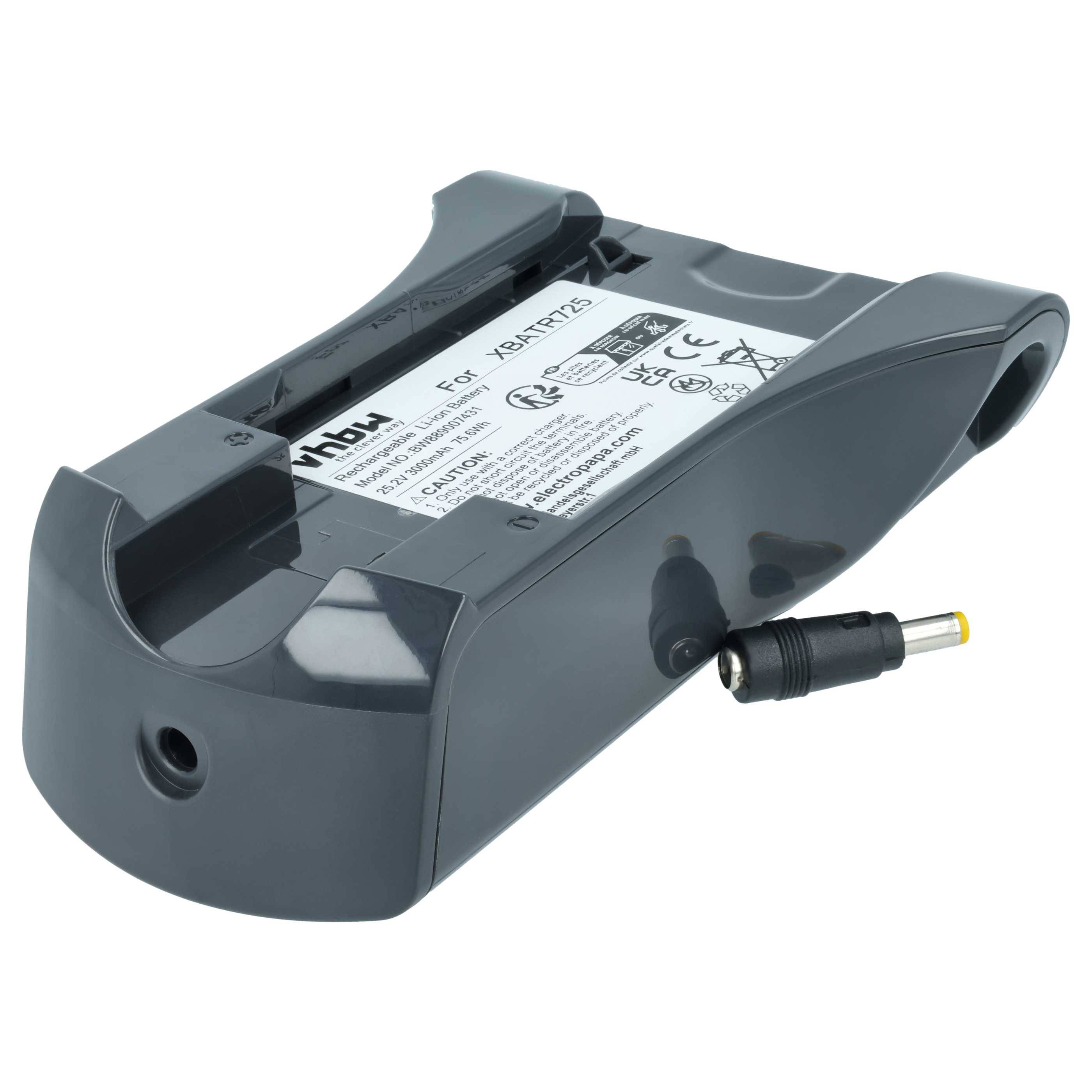 vhbw Akku Ersatz für Shark XBATR725 für Staubsauger Schwarz (3000 mAh, 25,2 V, Li-Ion)