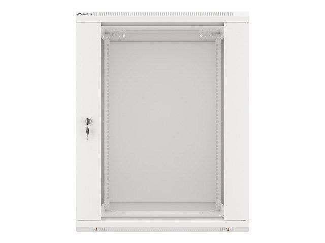 Lanberg WF01-6615-10S, Wandmontiertes Regal, 15U, 60 kg, Sperrschloss, Ablageschienen, Verbessertes Kabelmanagement