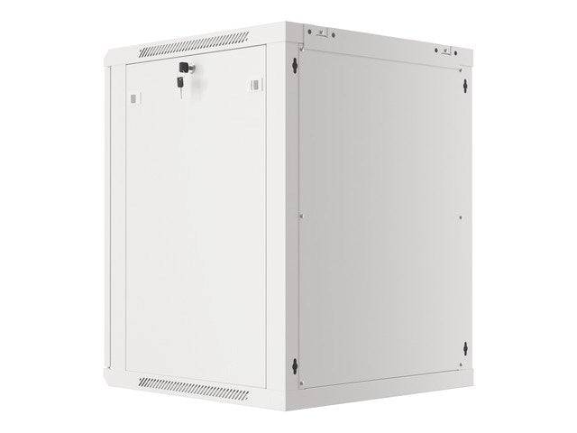 Lanberg WF01-6615-10S, Wandmontiertes Regal, 15U, 60 kg, Sperrschloss, Ablageschienen, Verbessertes Kabelmanagement