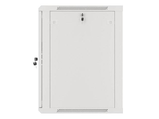 Lanberg WF01-6615-10S, Wandmontiertes Regal, 15U, 60 kg, Sperrschloss, Ablageschienen, Verbessertes Kabelmanagement