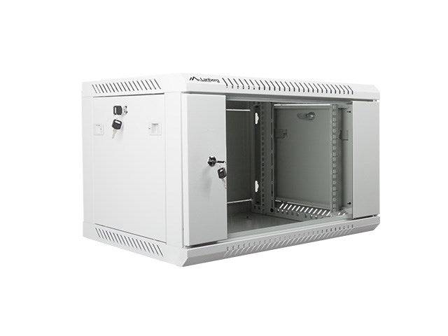 LANBERG 19" 6U 600x450 Wandgehäuse Glastür (FlatPack) grau