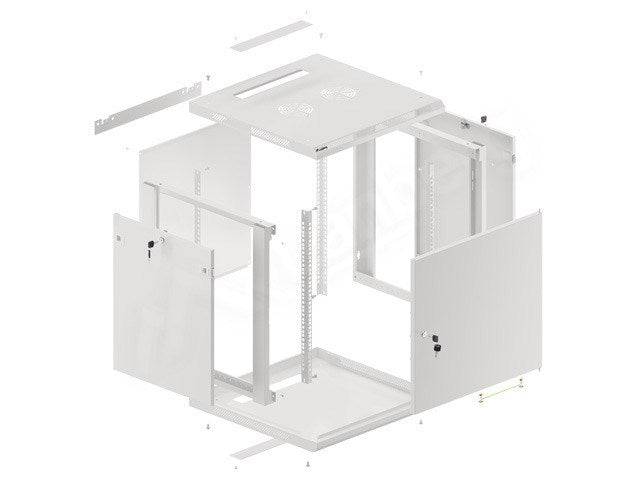 19" 600x600 WANDMONTIERTER rack EINBAUSCHRANK gr - Rack - Rack