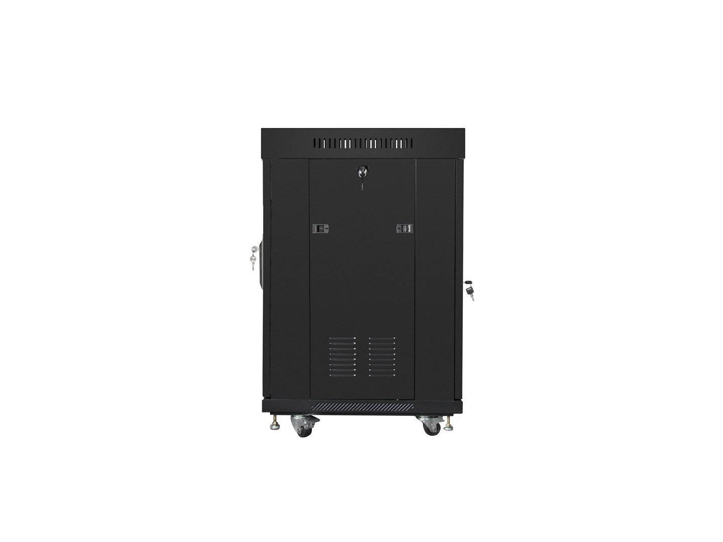 LANBERG 19" 15U 600x600 freist. LCD Glastür V2 (FlatPack) sw (Speditionsversand)