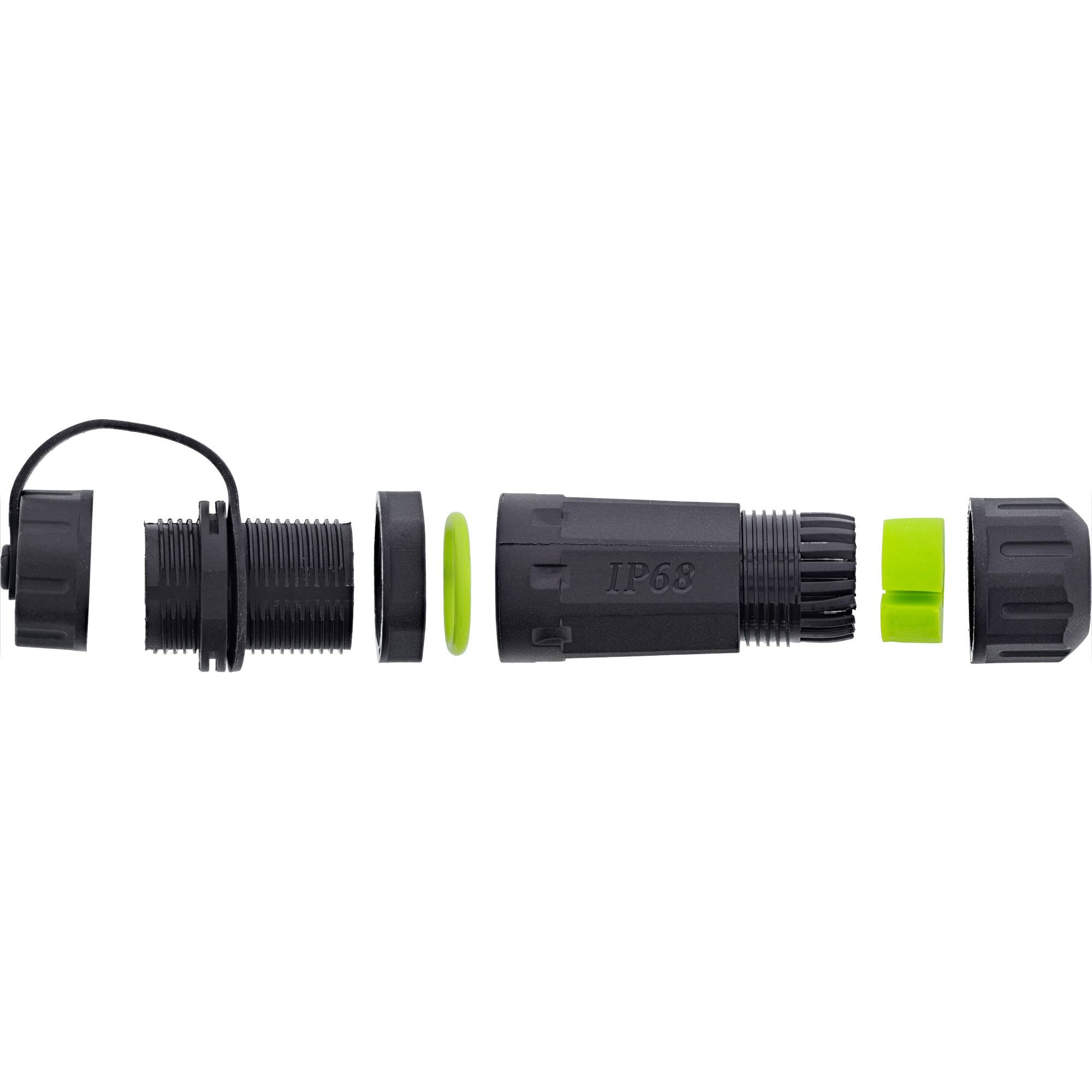 InLine® LWL-Kabelkupplung LC, kurz, IP68, 2x2 LC Buchse, M20 Adapter / Konverter IP68 Wasserdichte