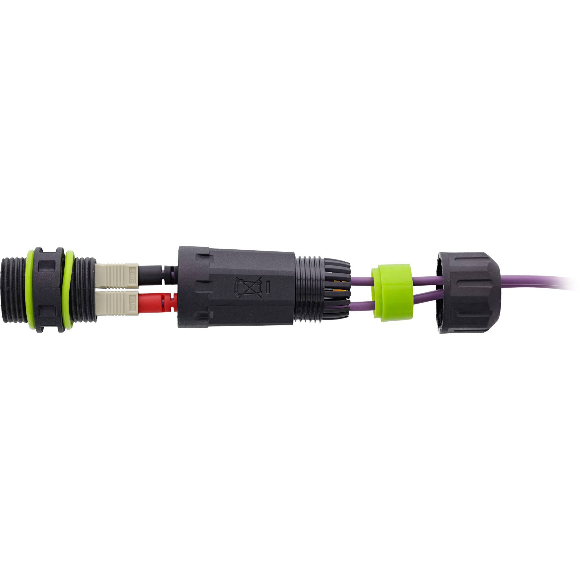 InLine® LWL-Kupplung SC, IP68, 2x2 SC Buchse, Outdoor, M20 Adapter / Konverter IP68 Wasserdichte