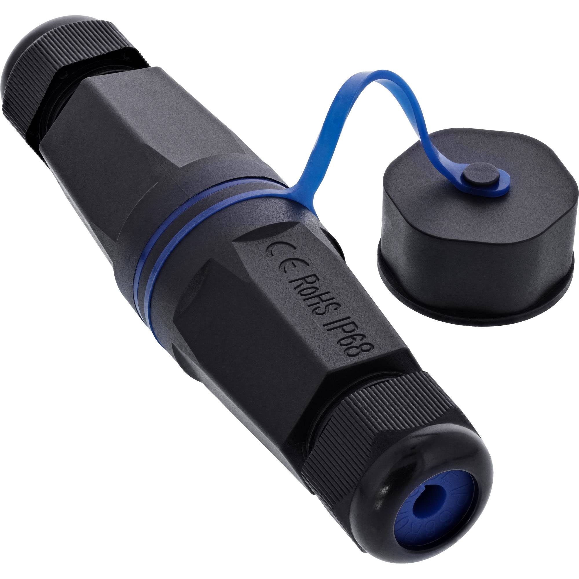 InLine® Kabelverbinder Leergehäuse RJ45 Keystone, IP68, mit Deckel Adapter / Konverter IP68