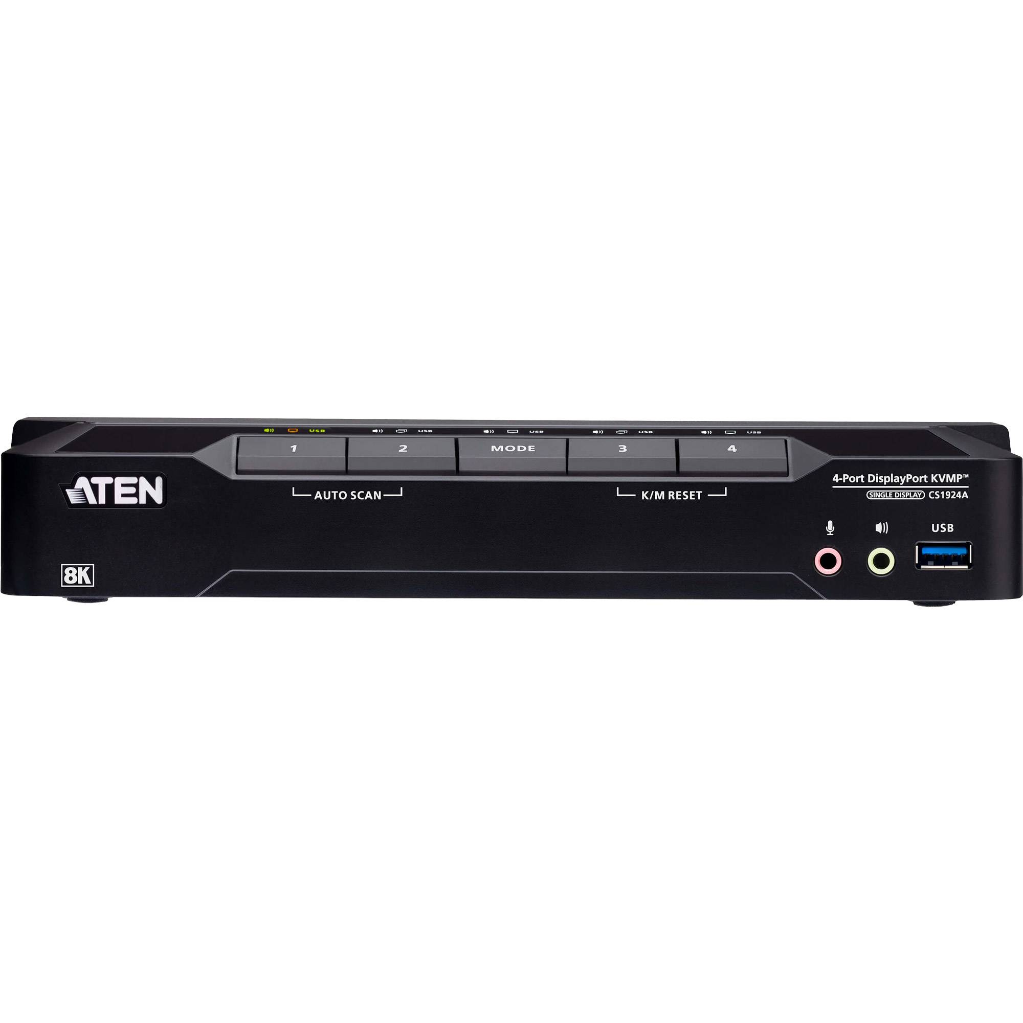 ATEN CS1924A KVMP-Switch 4-fach, DisplayPort, USB 3.0, 8K