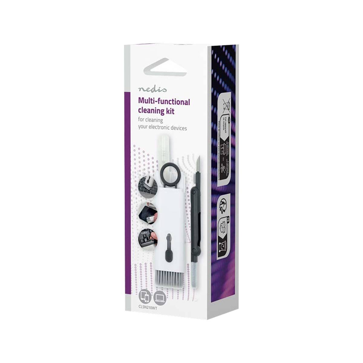 7-in-1 Reinigungskit 5ml für Bildschirm Ohrhörer und Tastatur Schwarz/Weiß