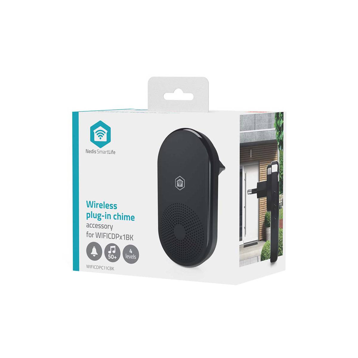Kabellose Türglocke RF 433 MHz SmartLife mit 55 Melodien Schwarz