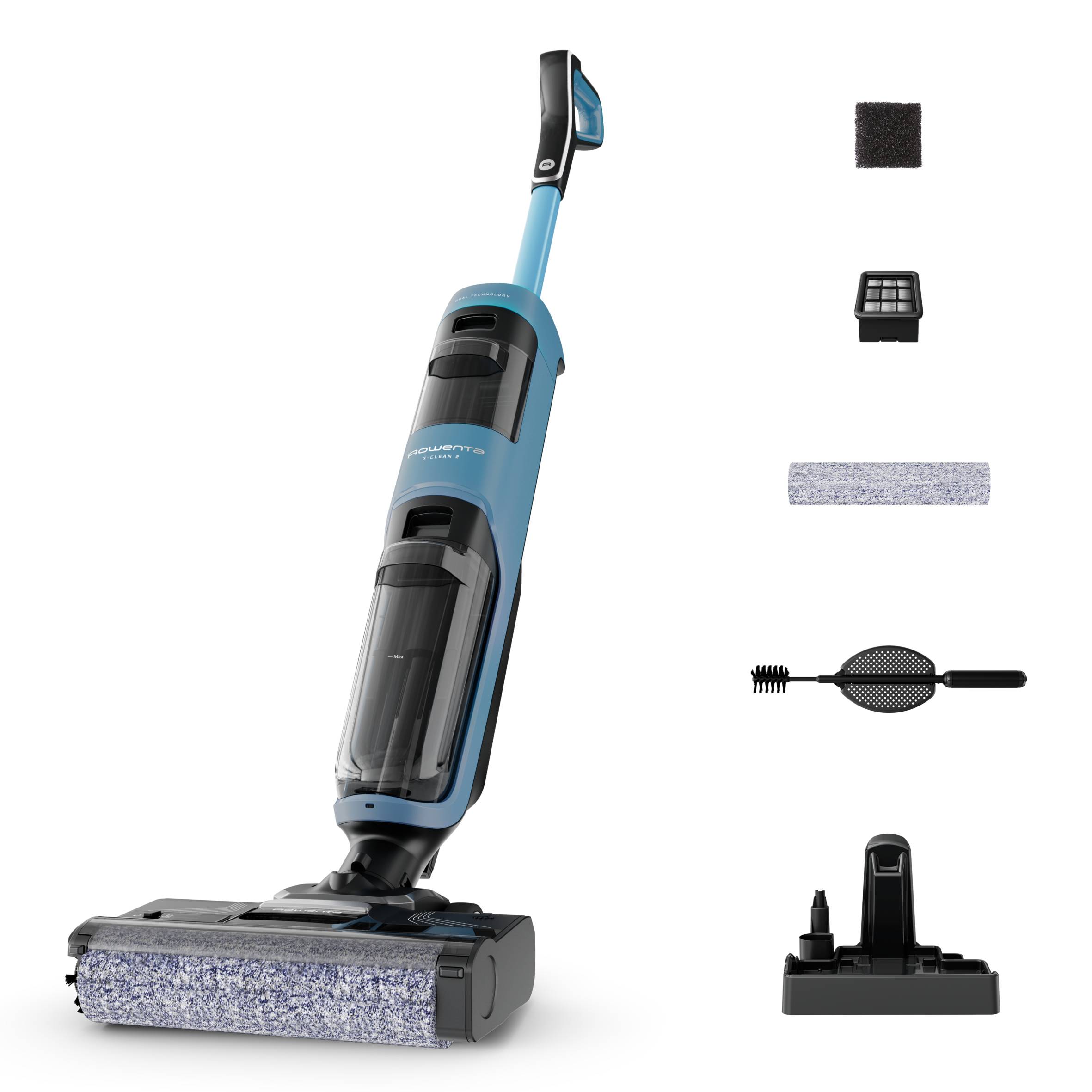 Rowenta X-Clean 2 GZ2271E0, Stabstaubsauger, Beutellos, Blau, Rechteckig, Trocken&Nass, Aquafilterung