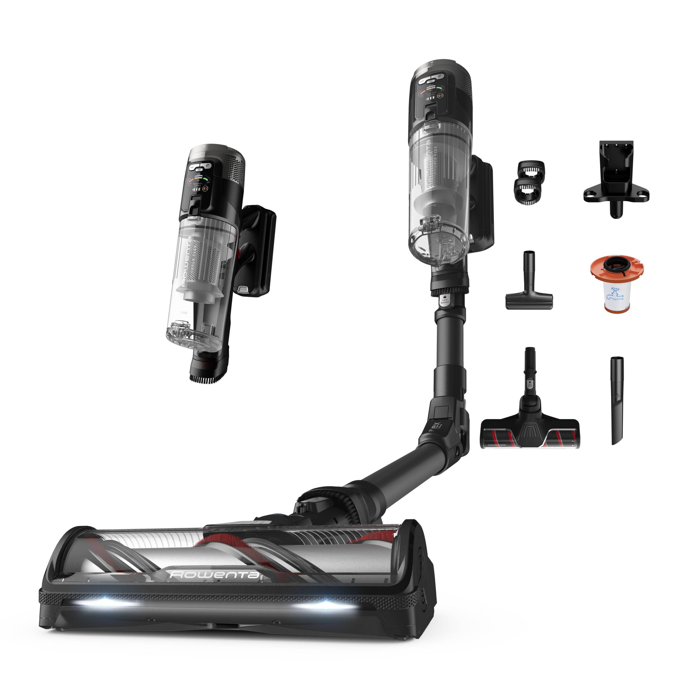 ROWENTA X-Force Flex RH9L55E0, 2-in-1-Stabstaubsauger, Beutellos, Schwarz, 0,65 l, Rechteckig, Trocken