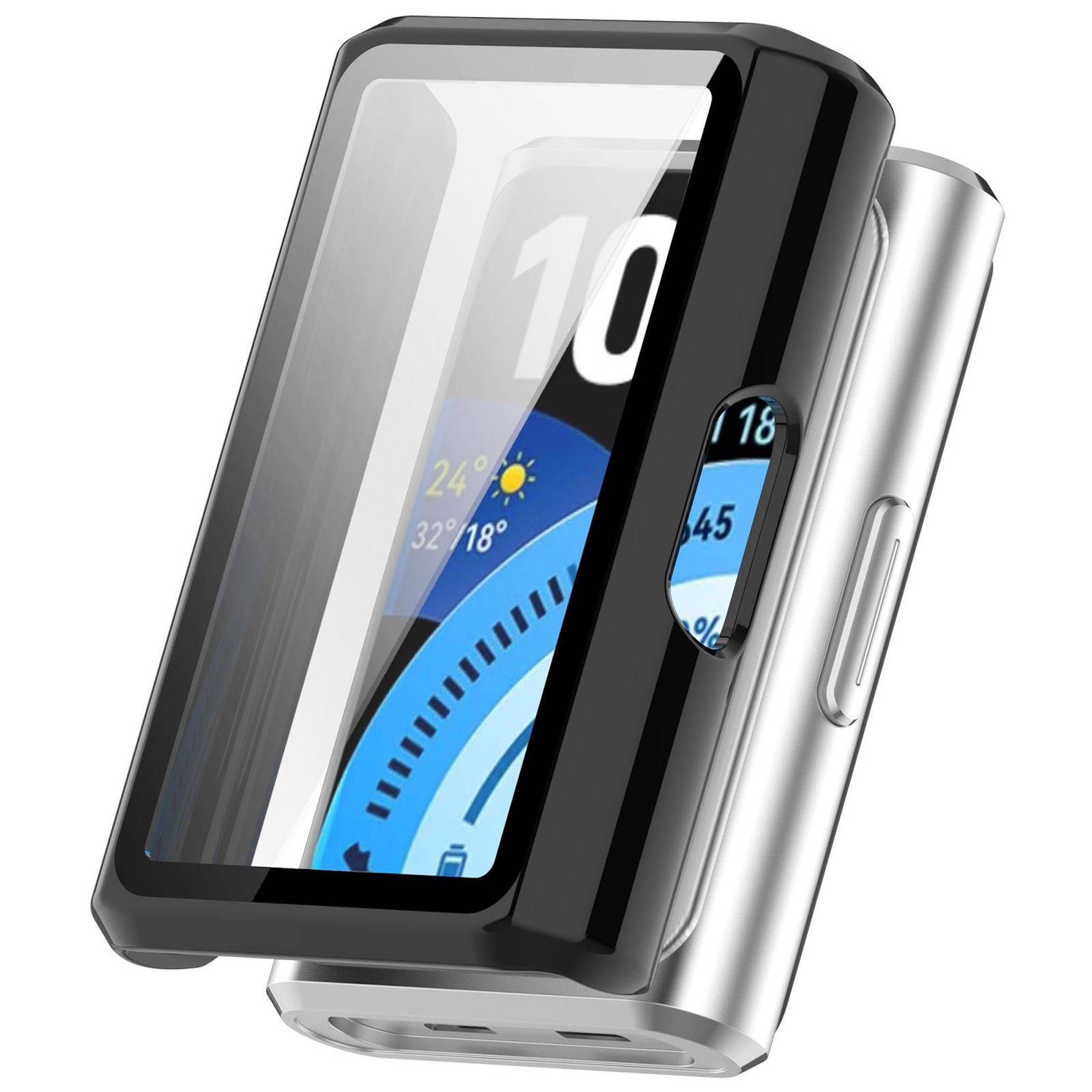 Smartwatch Hülle + Schutzglas für Huawei Band 11 Pro / 11 Pro NFC Schutz Schwarz
