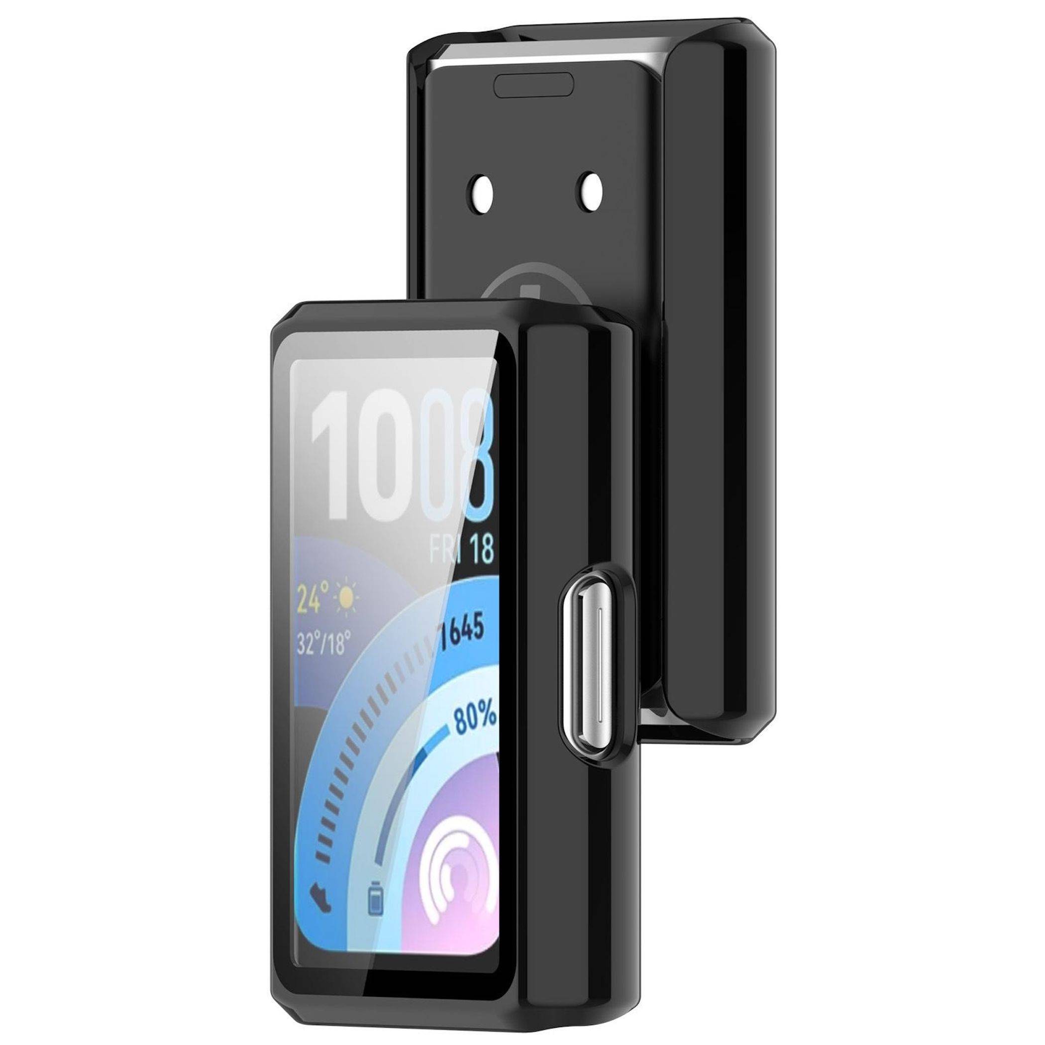Smartwatch Hülle + Schutzglas für Huawei Band 11 Pro / 11 Pro NFC Schutz Schwarz